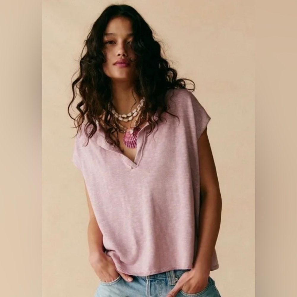 Free People Beach Marina Del Sol‎ Sweater Mauve Pink